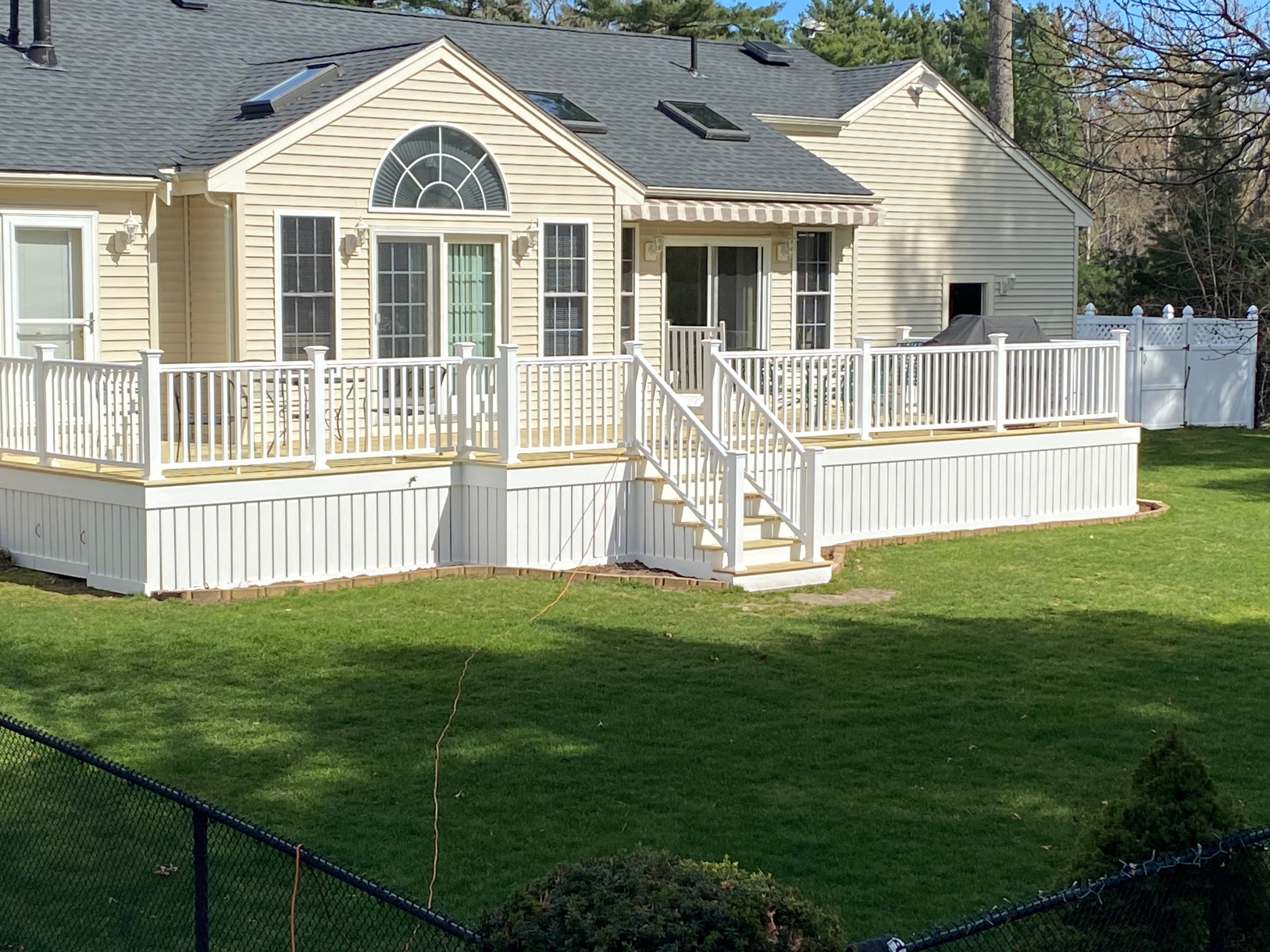 Large backyard deck — after